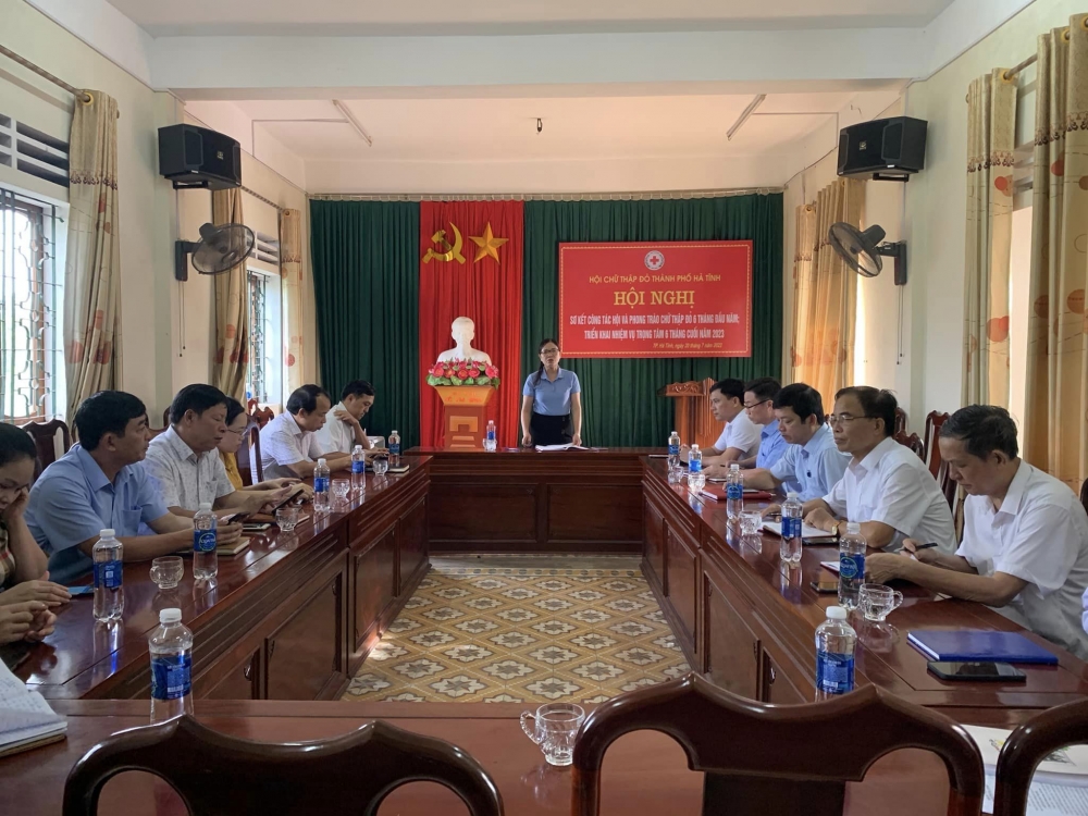Hội Chữ thập đỏ thành phố Hà Tĩnh sơ kết công tác Hội và phong trào Chữ thập đỏ 6 tháng đầu năm 2023