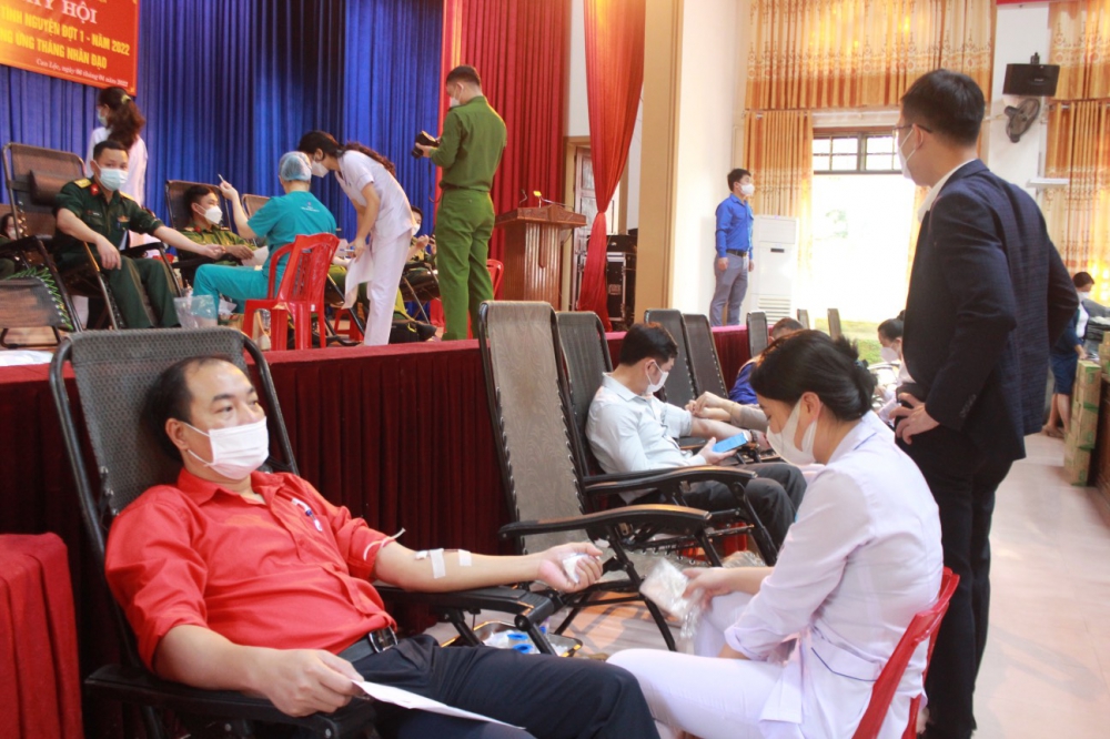 Ngày hội hiến máu tình nguyện đợt 1 năm 2022 tại Can Lộc thu về 243 đơn vị máu