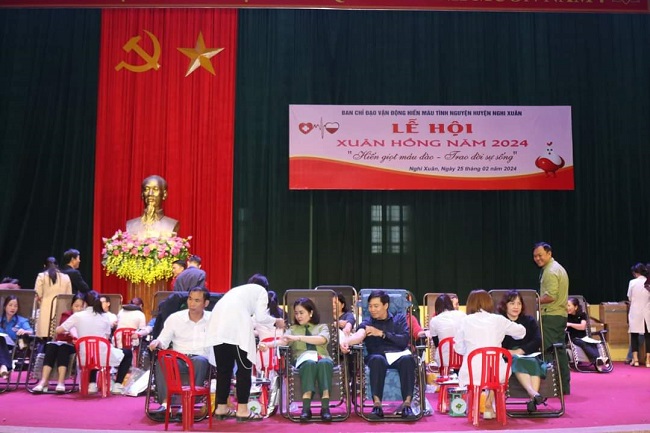 319 đơn vị máu thu được từ “Lễ hội Xuân Hồng” năm 2024 ở huyện Nghi Xuân